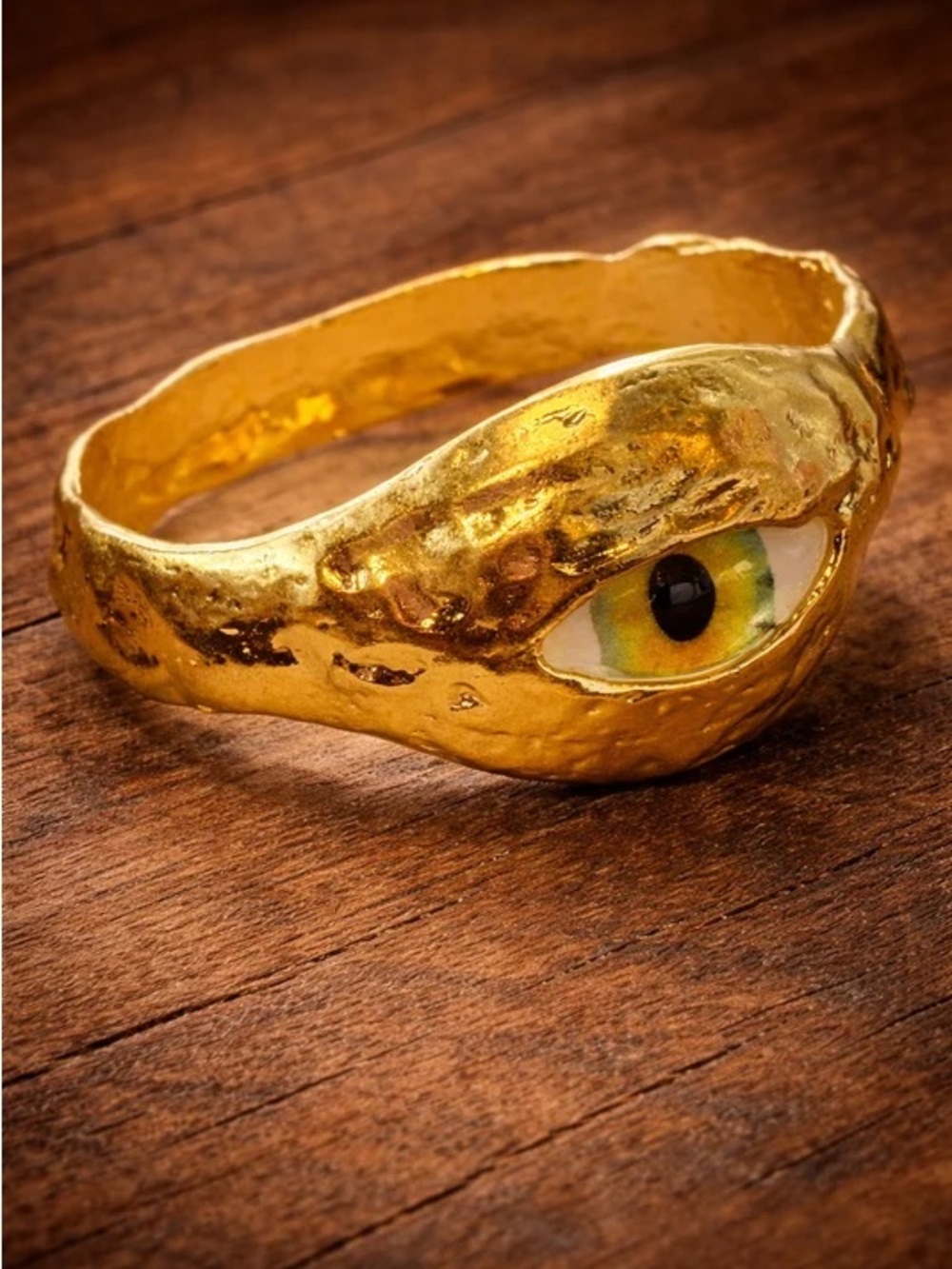 Schiaparelli Inspired Gold Eye Motif Bracelet